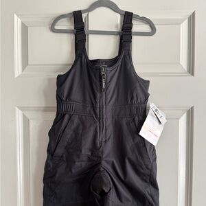 LL Bean kids black snow bib size 5-6 NWT